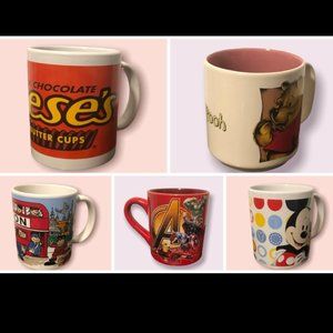 Vintage / Collectible Mugs Lot (Reese’s, Marvel, Sampsons & Disney Brand)